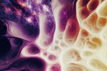 Poster - Colorful abstract representation of cosmic phenomena in vibrant hues