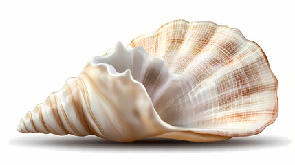 Wall Mural - 3d rendering icon seashell illustration png. cartoon minimal style on transparent isolated background. Seashell. Illustration