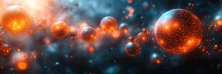 Poster - Nanoparticles form vibrant abstract patterns in an artistic representation of the microscopic world