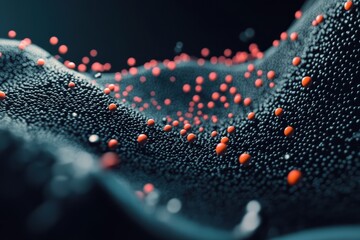Poster - Nanoparticles creating an abstract formation with contrasting colors and textures