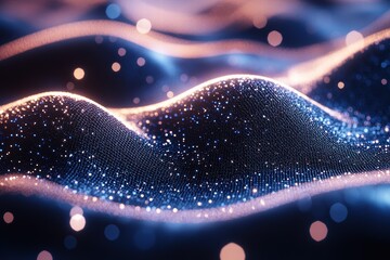 Poster - Exploration of a simple mesh background with light shadows and sparkling particles in a soft focus