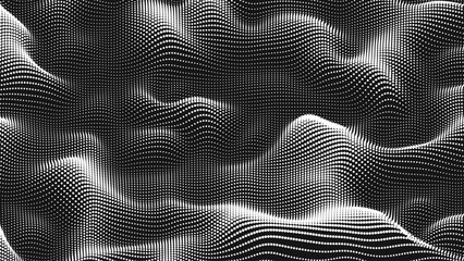 Poster - point wave noise texture. abstract dot background. technological cyberspace background.