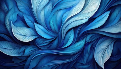 Poster - vibrant blue abstract pattern a swirling kaleidoscope of color and texture