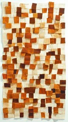 Aufkleber - Abstract Exploration of Polynesian Tapa Patterns in Natural Earth Tones on a White Canvas