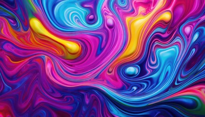 Poster - vibrant neon paint splash abstract artwork a stunning display of colors, textures, and movement in a
