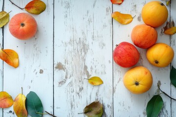 Wall Mural - New quince on a white table