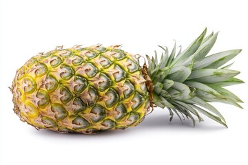 Wall Mural - Pineapple on white background with full focus