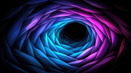 Poster - colorful spiral tunnel design abstract digital art vibrant gradient dark background artistic viewpoi