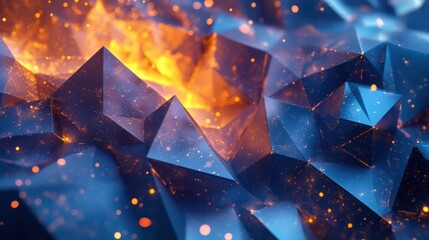 Wall Mural - Fiery Crystal Shard Abstract
