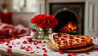 © REZAUL4513 - Heart-Shaped Pizza for a Romantic Valentine's Day Dinner