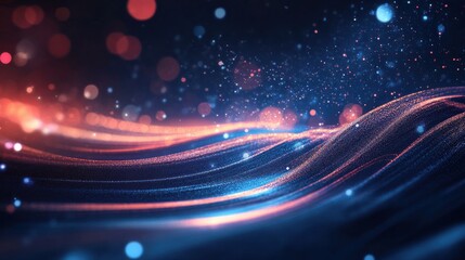 Wall Mural - Abstract Waves of Light and Color