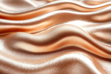 Poster - Peach silk fabric waves, draped, studio, background blur, textile design