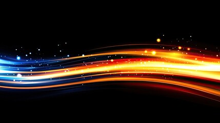Poster - A glowing, high-tech digital wave pattern with neon colors, with clear space for adding designs or text.