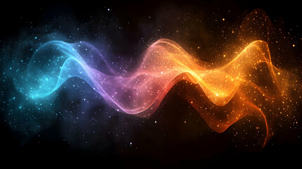 Poster - Cosmic wave energy flow, dark space background