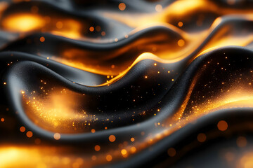 Poster - Dark fabric, glowing, waves, digital, abstract, background, texture, design, element, website