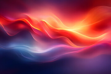 Poster - Abstract fiery waves digital art background