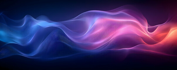Poster - Abstract Waves, Dark Background, Digital Art, Website Header