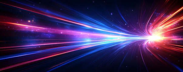 Poster - Light Speed Tunnel, Cosmic Background, Futuristic Design