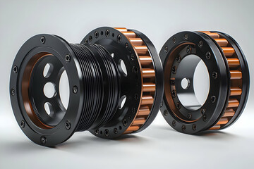 Poster - Black bronze engine parts studio shot