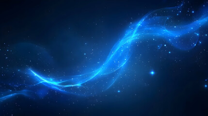 Poster - Blue energy wave, cosmic background, abstract design