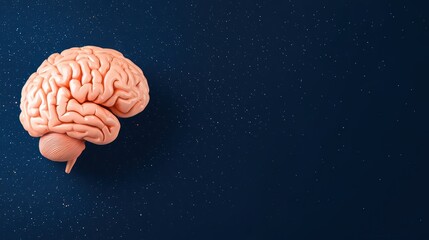 Poster - Human Brain Model on Dark Background for Education and Science