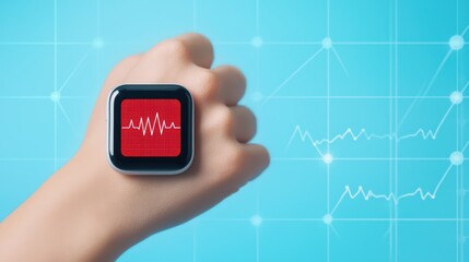 Poster - Smartwatch with Heart Rate Monitor, Health Tracking, Medical Technology
