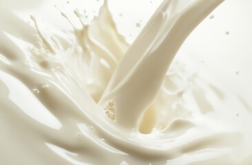 Poster - Creamy Liquid Splash Captured in Abstract White Fluid Motion : Generative AI