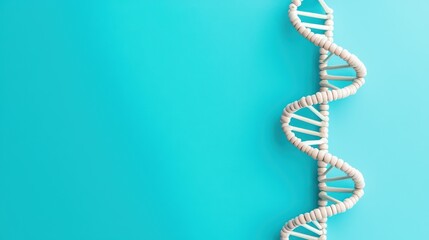 Poster - DNA Helix Model On Blue Background For Science And Education Purposes