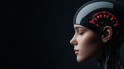 Poster - Futuristic Human-Android Hybrid with Advanced Technology Elements