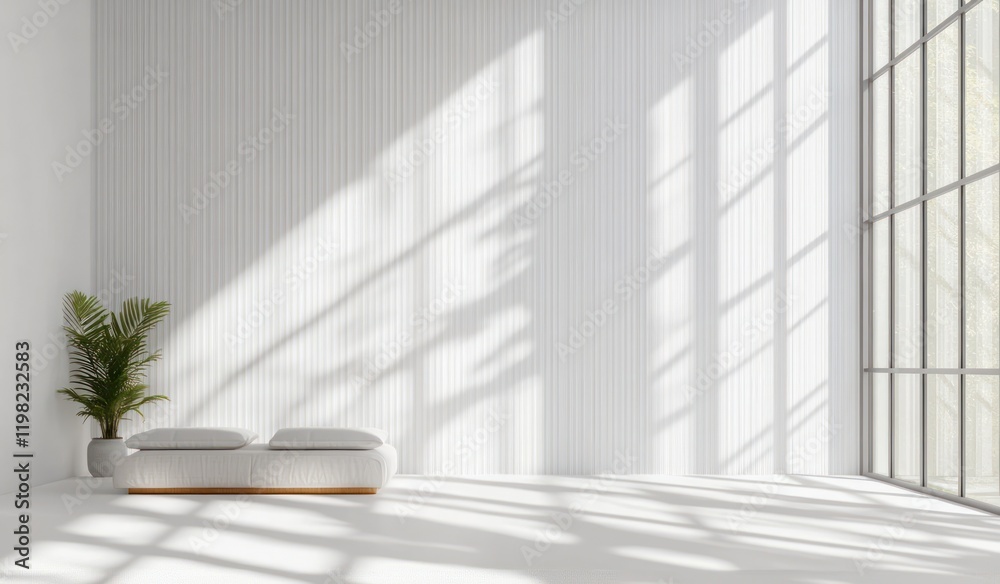Minimalist Scandinavian Interior with Soft Shadows and Bright Natural ...