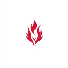 Wall Mural - Red flame design on white background, for use as a symbol