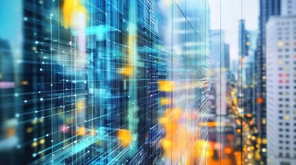 Poster - Digital Metropolis: A Futuristic Cityscape of Data and Technology