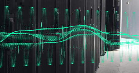 Poster - Image of digital data processing over computer servers