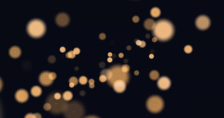 Poster - Image of glowing light spots over black background