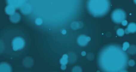 Poster - Image of glowing light spots over blue background