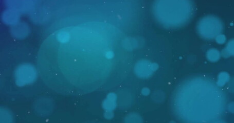 Poster - Image of glowing light spots over blue background