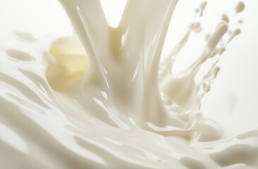 Aufkleber - Close-Up of White Liquid Splash in Dynamic Artistic Photography : Generative AI