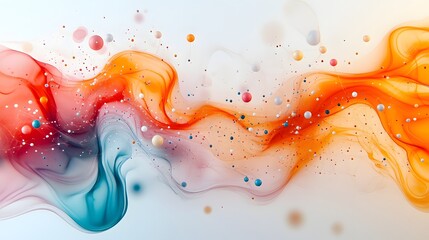 Poster - A mesmerizing digital artwork showcasing vibrant swirls of color, interspersed with floating spheres. A sense of movement and energy Abstract Colorful Nebula, Connections business network