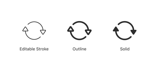 Leinwandbilder - Refresh icon vector. exchange icon symbol. recycle vector icon symbol. Repeat and reload icons set and sync arrow rotation circle. editable stroke outline style for app user interface and web elements