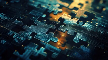 Poster - Digital Puzzle: A Glimpse into the Intricate World of Data and Technology