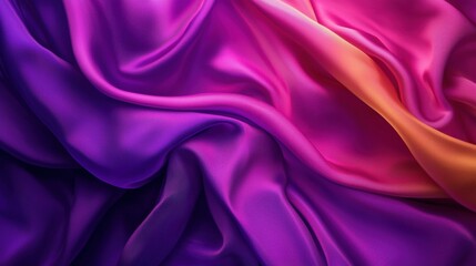 Wall Mural - Vibrant silk fabric in shades of purple and pink