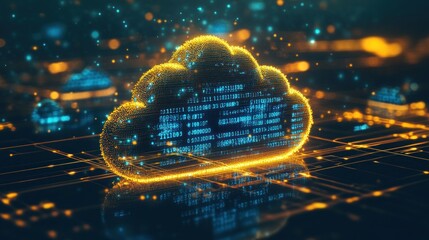 Poster - Digital Cloud Computing, Network Data Storage, Innovation, Technology,  Cybersecurity,  Information,  Future, Server, Internet, Web,  Global Network