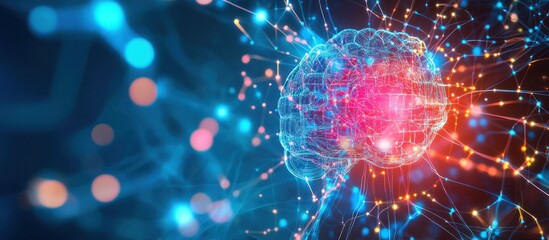Poster - Abstract Digital Brain with Network Connections