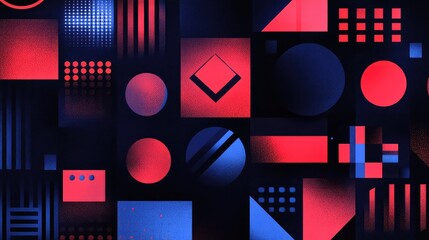 Poster - Abstract geometric patterns and glowing symbols of knowledge, representing innovation in modern digital education.