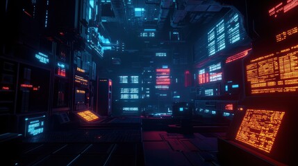 Poster - neon cyberpunk cityscape: digital dreamscape