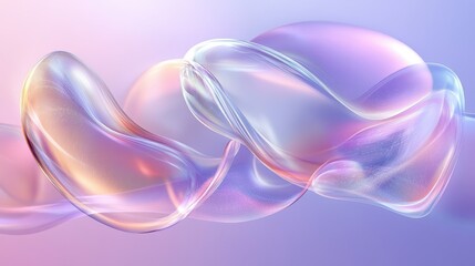 Poster - Elegant digital background featuring floating holographic shapes and light trails for tech-product visuals.