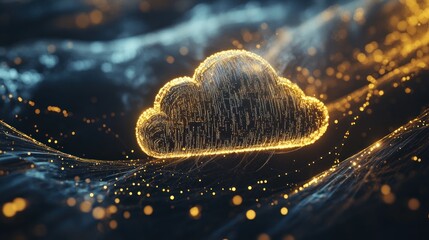 Poster - Glowing Cloud Computing Network Digital Abstract
