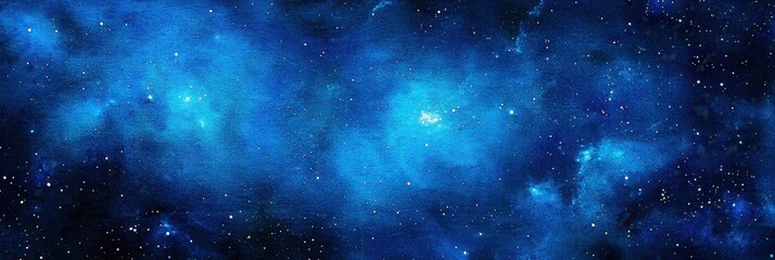 Wall Mural - Captivating blue watercolor space scene, perfect for banners.