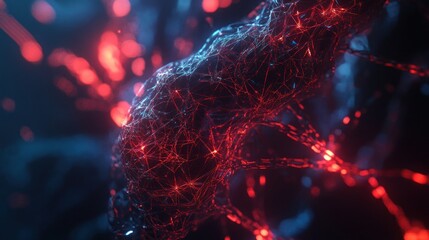 Poster - Abstract Red and Blue Network
