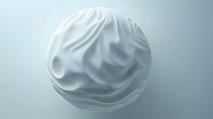 White Draped Sphere Abstract Three Dimensional Form